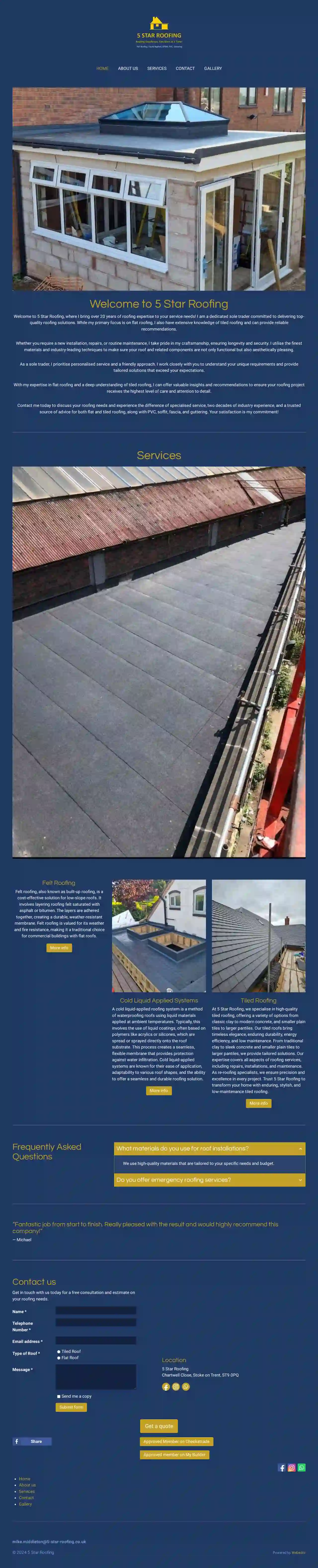 5 Star Roofing Stoke on Trent