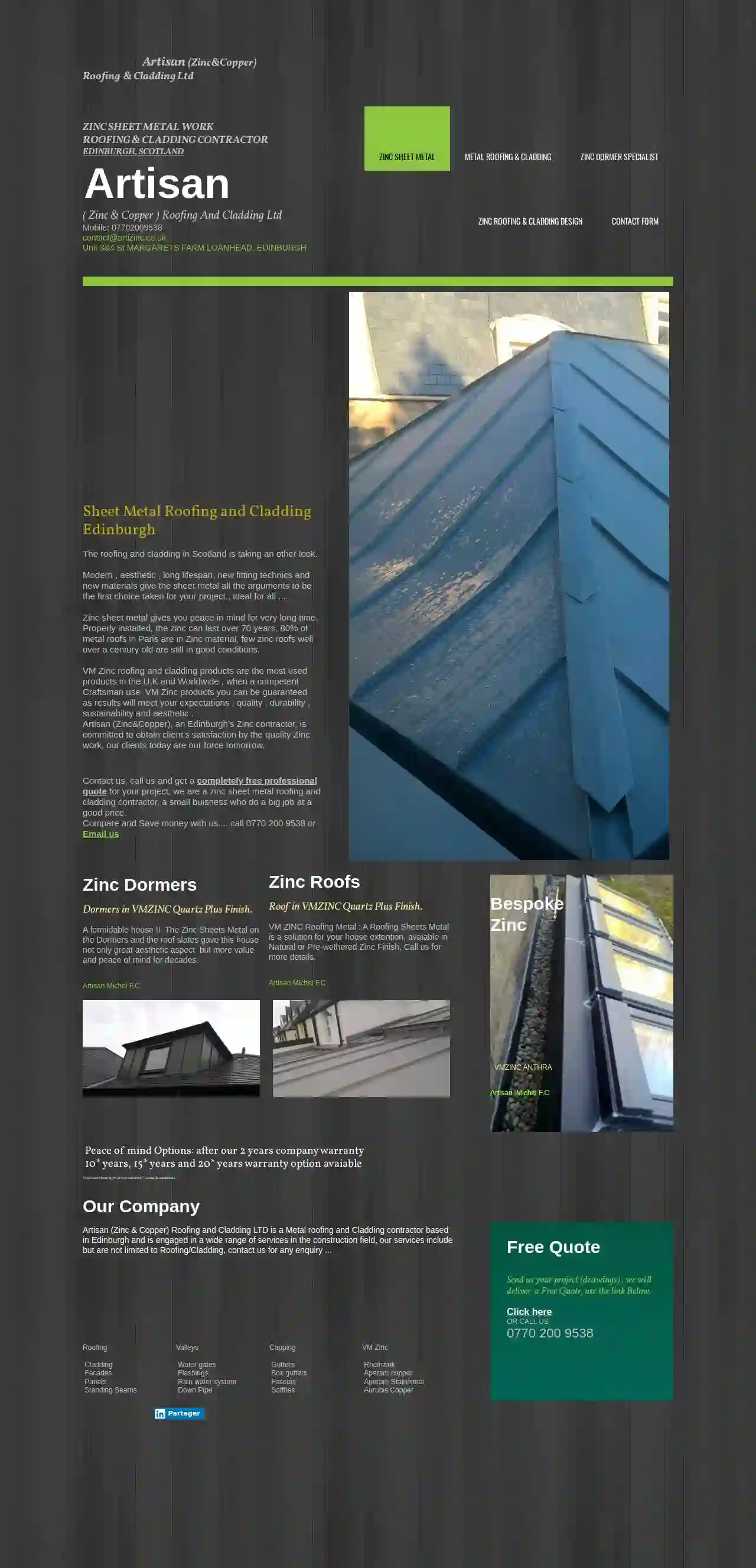 Artisan Zinc & Copper Roofing & Cladding Ltd