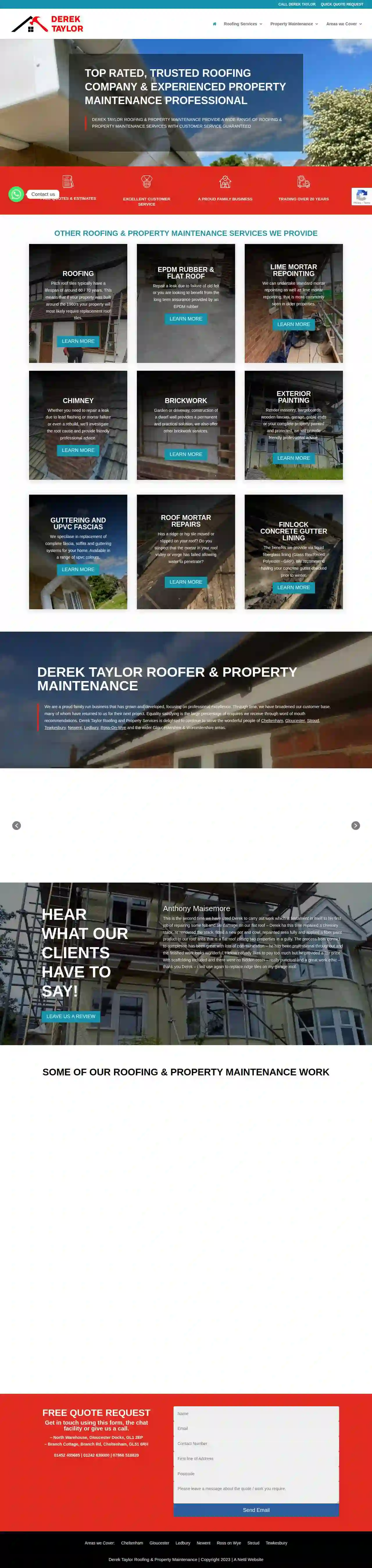 DEREK TAYLOR ROOFING lime repointing exterior painting