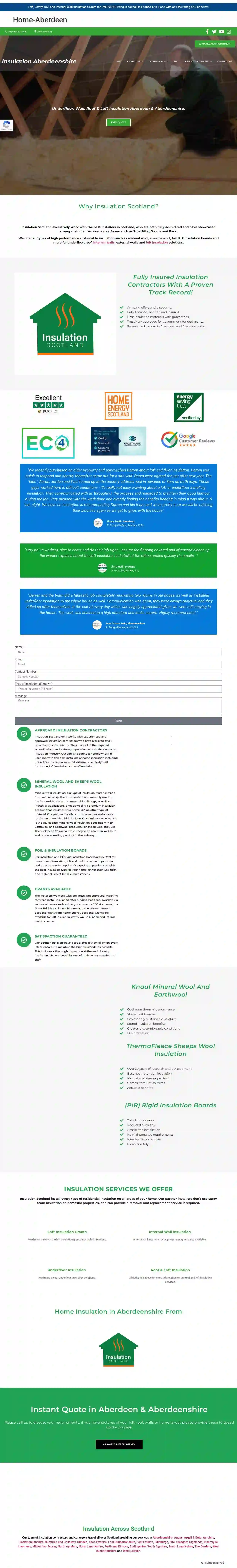 Insulation Aberdeen (Underfloor, Loft, Roof & Wall)