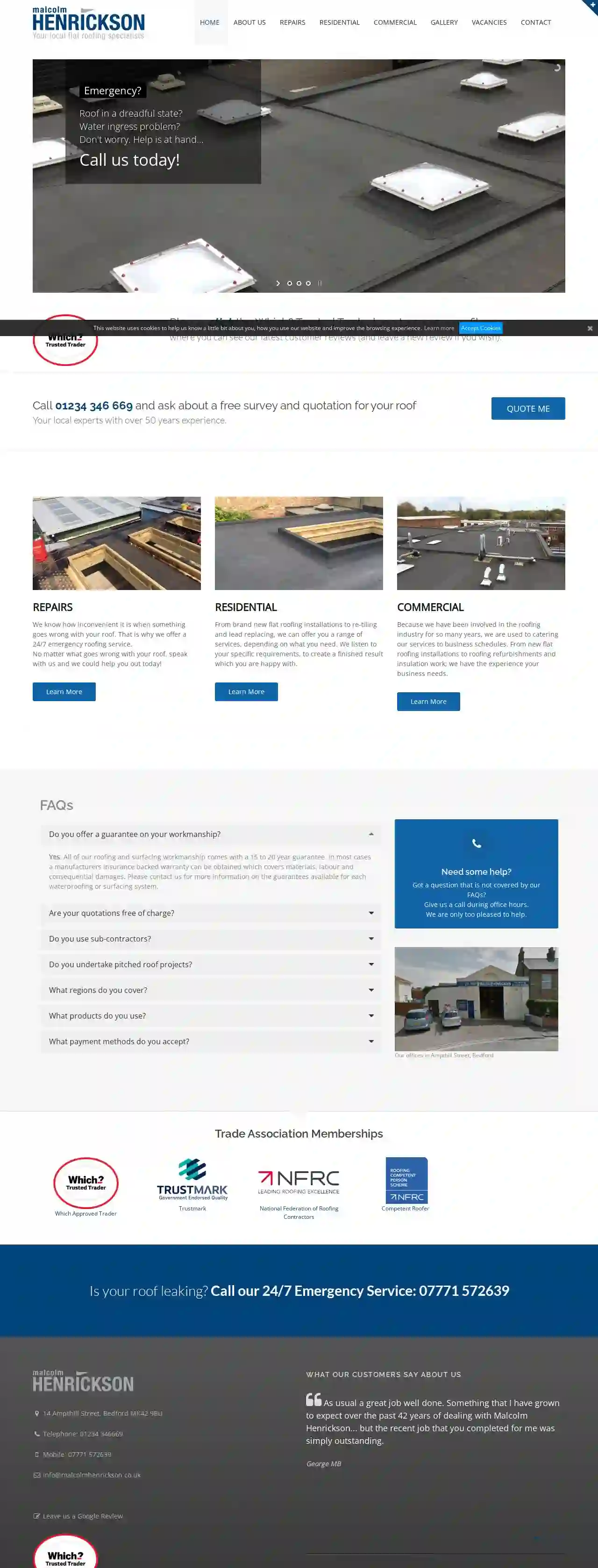 Malcolm Henrickson Flat Roofing Services Limited