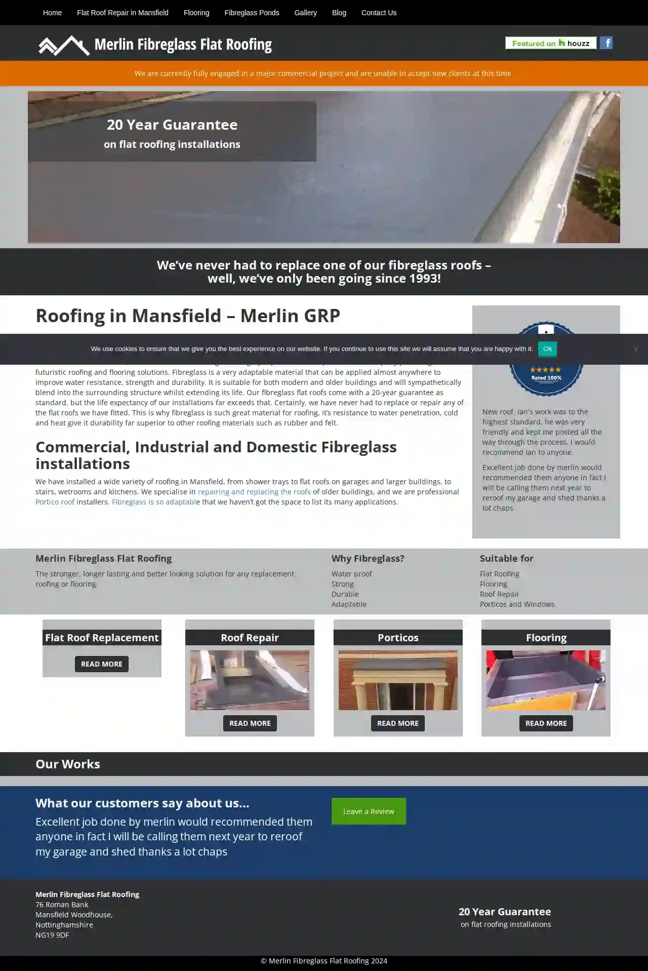 Merlin Fibreglass Flat Roofing