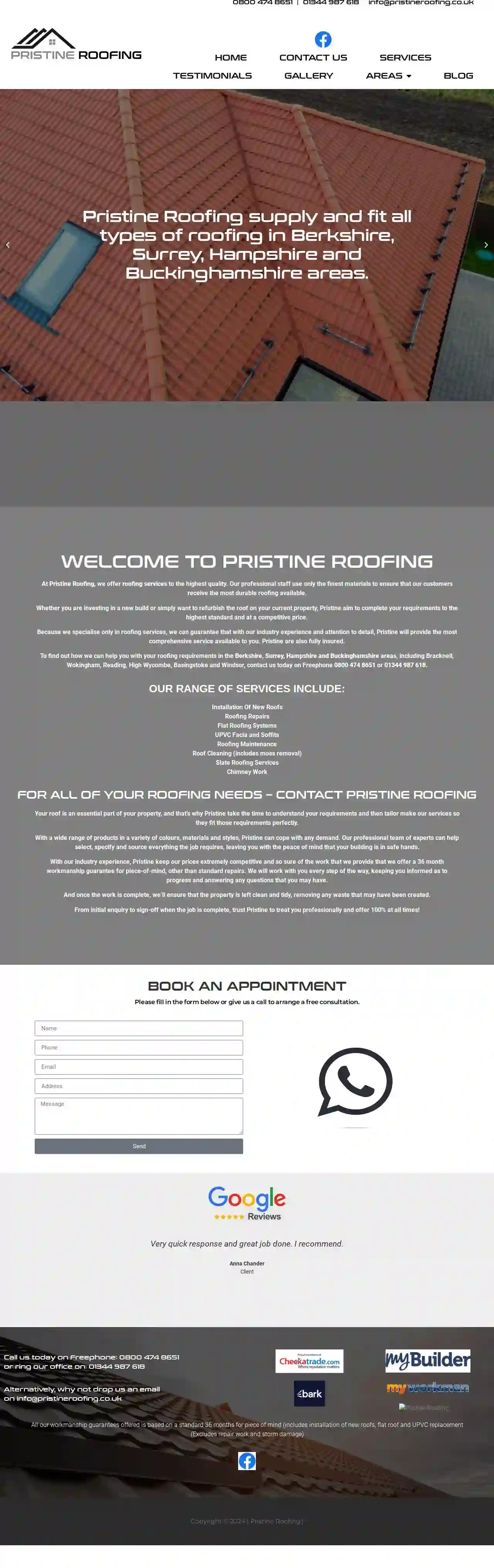 Pristine roofing services Ltd