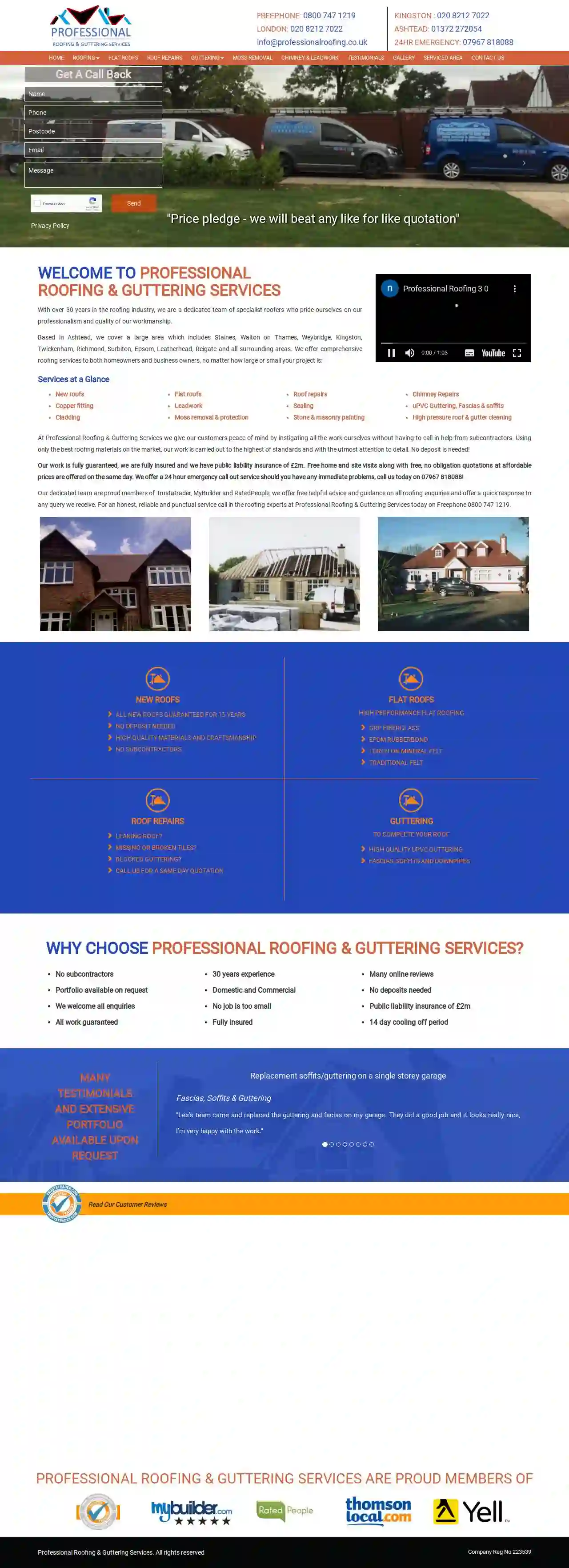 Professional Roofing & Guttering Services